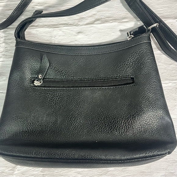 Roots Black Pebbled Faux Leather Crossbody Bag - Picture 3 of 15